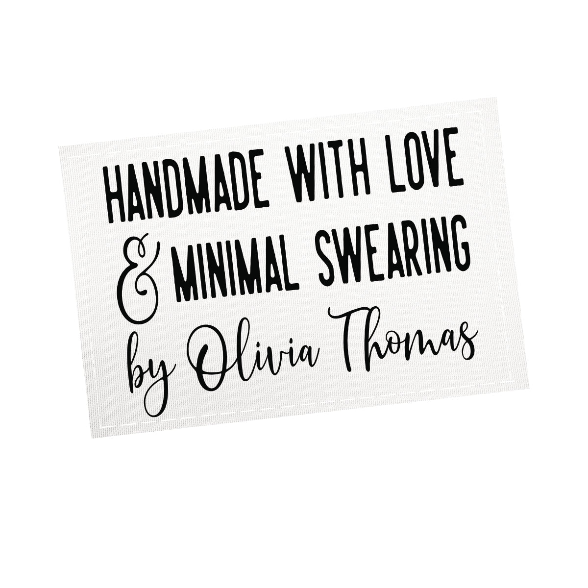 Personalized Made with Love and Minimal Swearing Quilt Label, Funny Custom Maker Name Quilt Tag - Jammin Threads