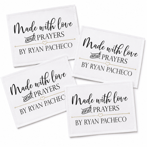 Personalized “Made With Love & Prayers” Quilt Labels – Custom Quilt Label with Maker Name - Jammin Threads