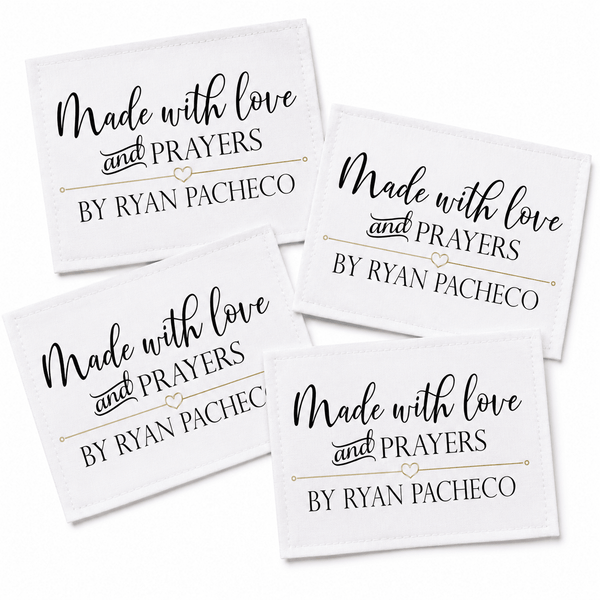 Personalized “Made With Love & Prayers” Quilt Labels – Custom Quilt Label with Maker Name - Jammin Threads