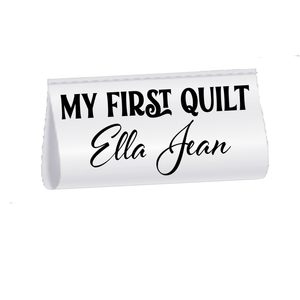 Personalized “My First Quilt” Satin Quilt Tag – Custom Maker Name Fold-Over Label - Single Label - Jammin Threads