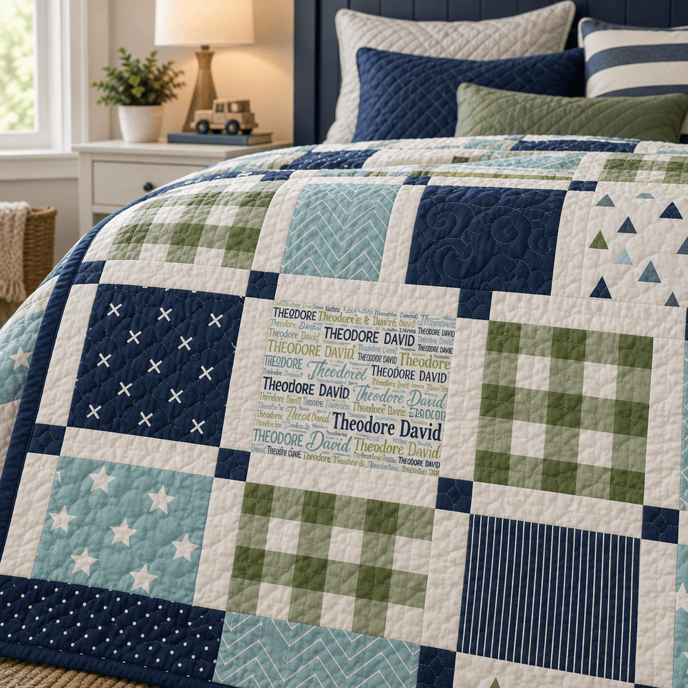 Personalized Name Fabric Panel – Custom Quilt Fabric - Jammin Threads