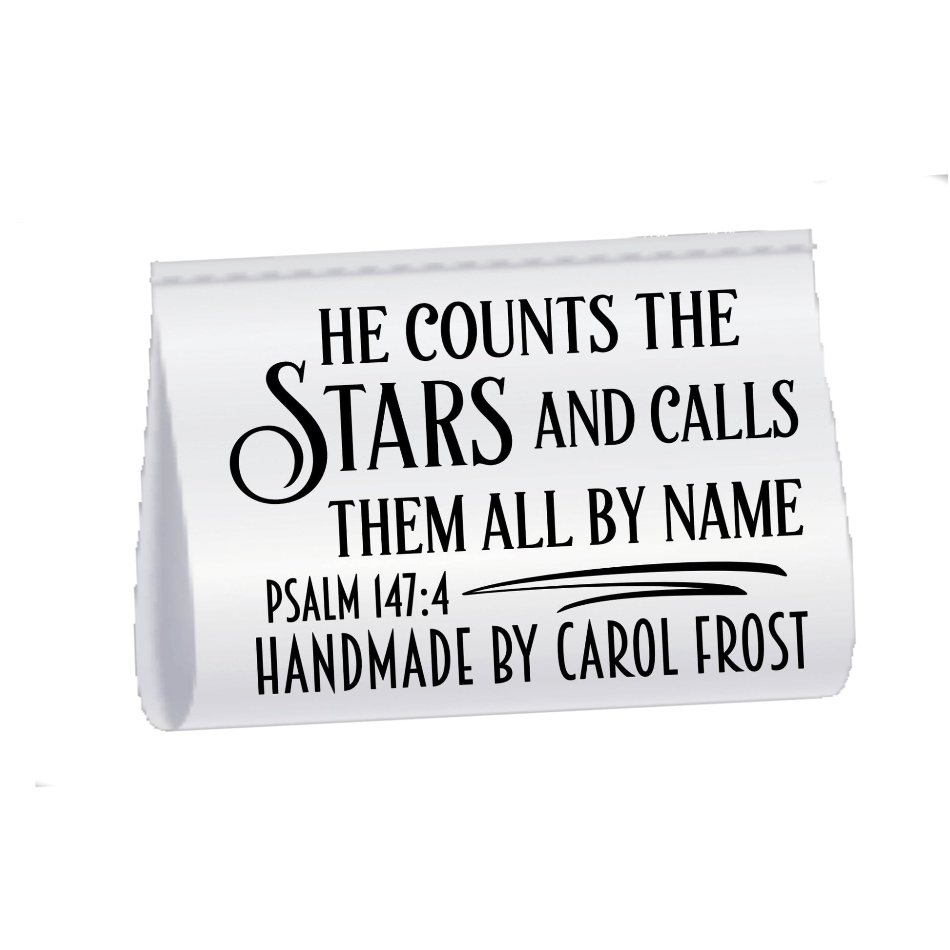 Personalized Psalm 147:4 Satin Quilt Labels – “He Counts the Stars” – Custom Sew - In Tags, Set of 25 - Jammin Threads