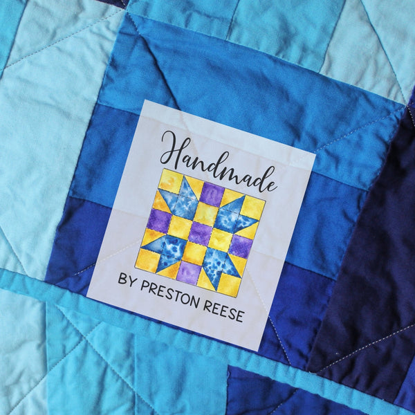 Personalized Quilt Block Quilt Label – Custom Maker Name Cotton or Polyester Quilt Tag - Jammin Threads