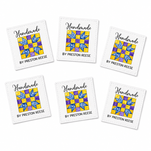 Personalized Quilt Block Quilt Label – Custom Maker Name Cotton or Polyester Quilt Tag - Jammin Threads