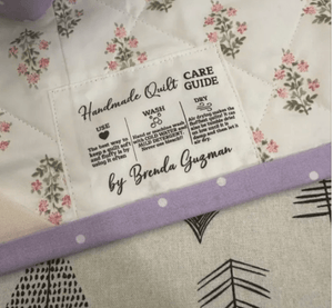 Personalized Quilt Care Guide Labels – Handmade Quilt Care Instructions Tag – Quilt Washing Instructions – Set of 6 - Jammin Threads