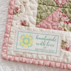 Personalized Quilt Label – Handmade With Love Quilt Block Design - Jammin Threads