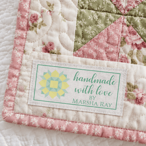 Personalized Quilt Label – Handmade With Love Quilt Block Design - Jammin Threads