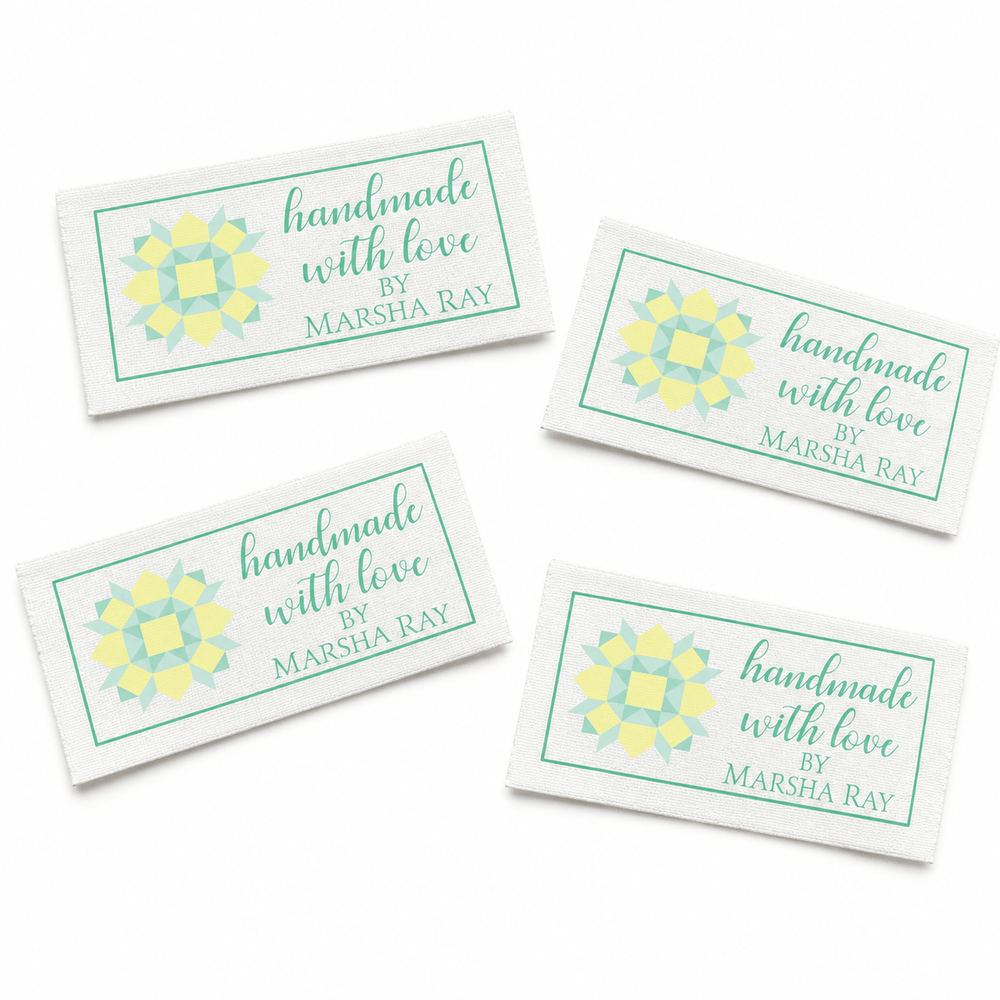 Personalized Quilt Label – Handmade With Love Quilt Block Design - Jammin Threads