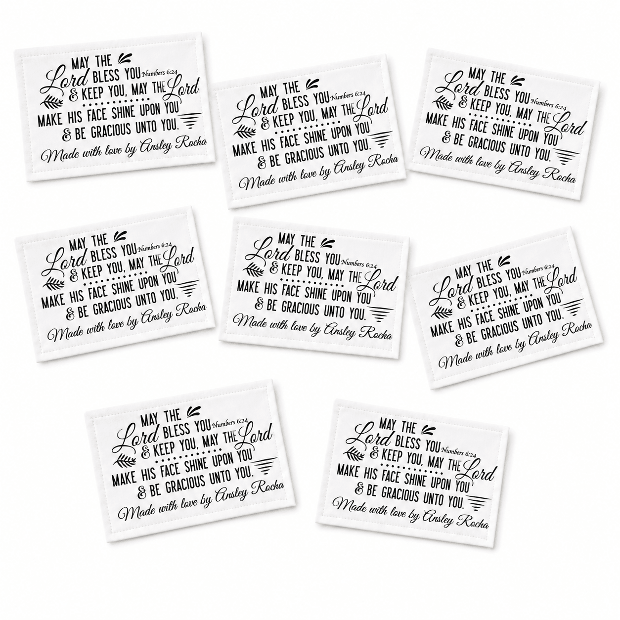 Personalized Quilt Label – Numbers 6:24 Bible Verse | “May the Lord Bless You” - Jammin Threads