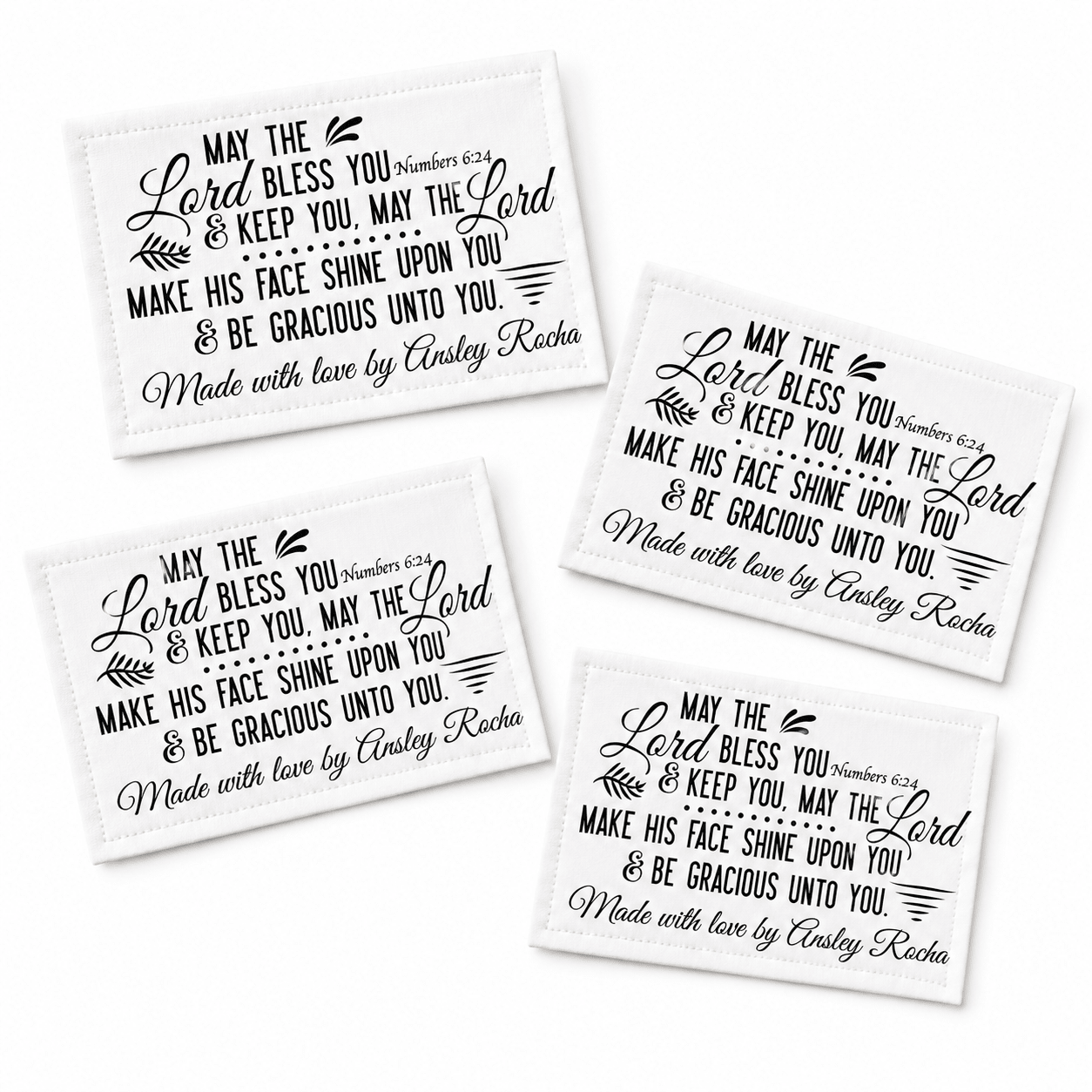 Personalized Quilt Label – Numbers 6:24 Bible Verse | “May the Lord Bless You” - Jammin Threads