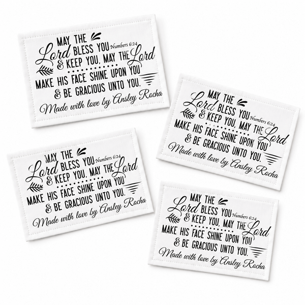 Personalized Quilt Label – Numbers 6:24 Bible Verse | “May the Lord Bless You” - Jammin Threads