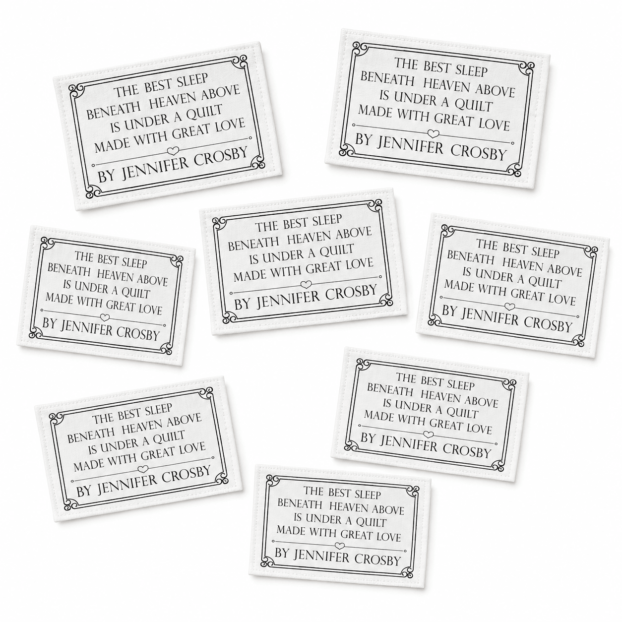 Personalized Quilt Label – The Best Sleep Beneath Heaven Above | Custom Maker Name Label 2.5 x 1.5" - Jammin Threads
