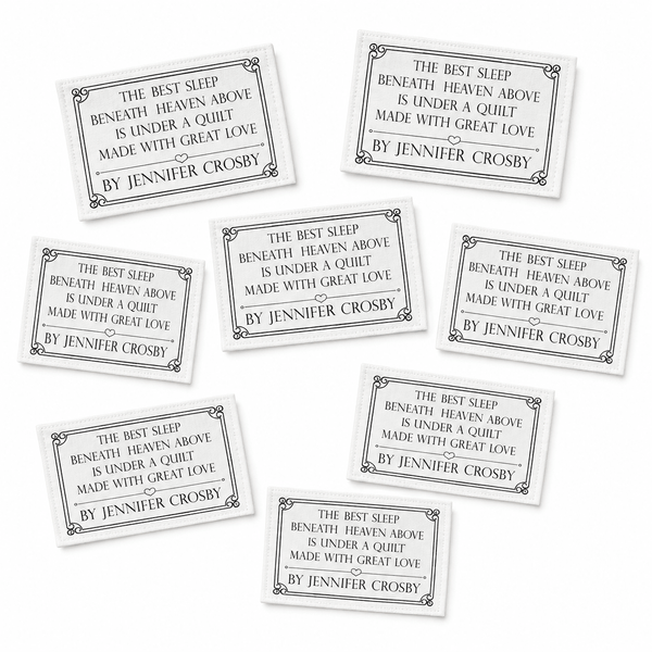 Personalized Quilt Label – The Best Sleep Beneath Heaven Above | Custom Maker Name Label 2.5 x 1.5" - Jammin Threads