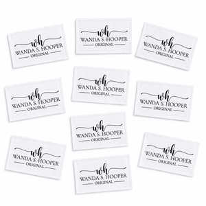 Personalized Quilt Label with Monogram – Custom Maker Logo Quilt Label – Quilter Name Label – Cotton or Polyester – 10 Labels Per Sheet - Jammin Threads