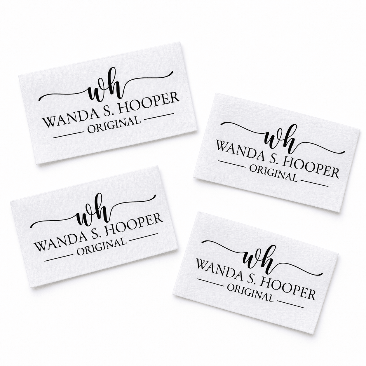 Personalized Quilt Label with Monogram – Custom Maker Logo Quilt Label – Quilter Name Label – Cotton or Polyester – 10 Labels Per Sheet - Jammin Threads