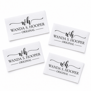 Personalized Quilt Label with Monogram – Custom Maker Logo Quilt Label – Quilter Name Label – Cotton or Polyester – 10 Labels Per Sheet - Jammin Threads