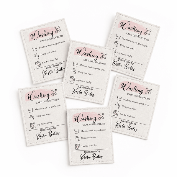Personalized Quilt Label with Washing Care Instructions – Custom Quilt Tag – Handmade By Label – Sew - On Quilt Label – 6 Labels Per Sheet - Jammin Threads
