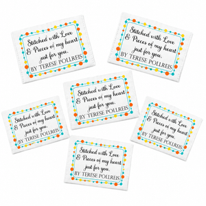 Personalized Quilt Labels | Stitched With Love and Pieces of My Heart | Custom Quilt Label Sheet - Jammin Threads