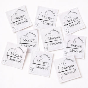 Personalized Quilt Labels with Needle & Thread – Custom Fabric Quilt Label Sheet, 2x2 Sew - On Labels, 9 Per Sheet Cotton or Polyester - Jammin Threads