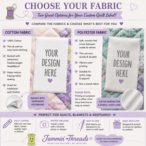 Personalized Quilt Labels – “You Are My Sun, My Moon and All My Stars” – Custom Quilt Tag with Name & Year – Cotton or Polyester – 2 or 6 per Sheet - Jammin Threads
