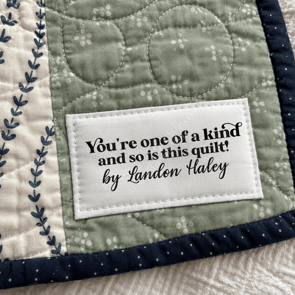 Personalized Quilt Labels – “Your One of a Kind & So Is This Quilt” | Custom Maker Name | Cotton or Polyester - Jammin Threads