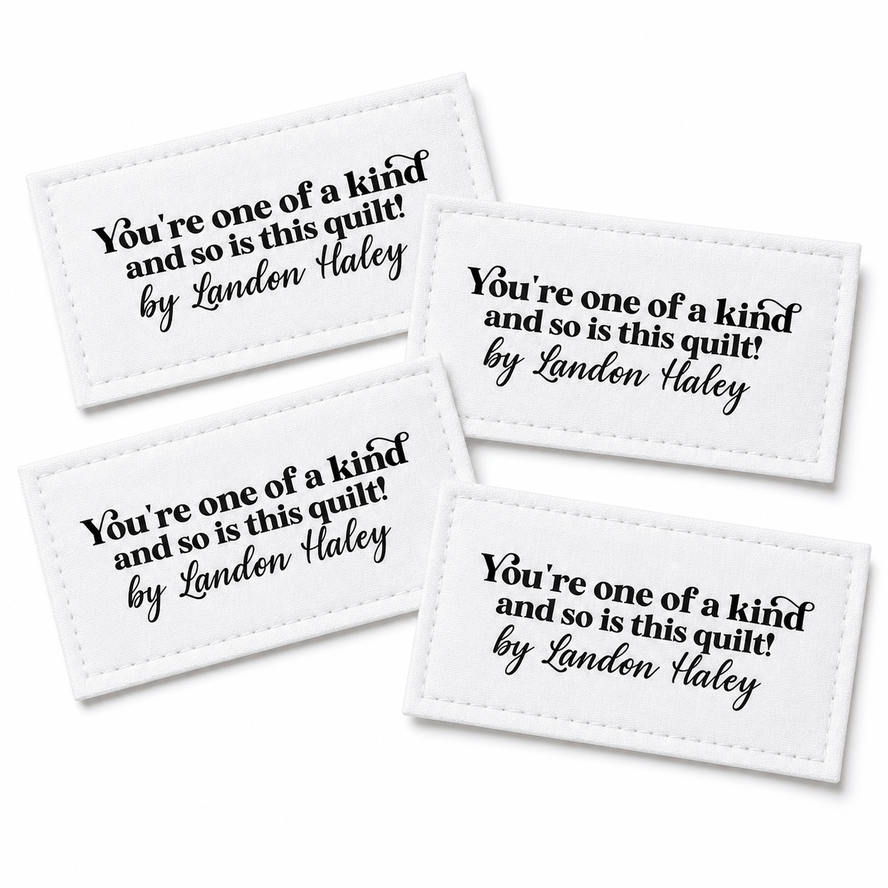 Personalized Quilt Labels – “Your One of a Kind & So Is This Quilt” | Custom Maker Name | Cotton or Polyester - Jammin Threads