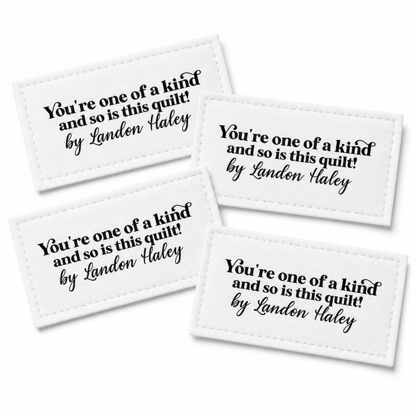 Personalized Quilt Labels – “Your One of a Kind & So Is This Quilt” | Custom Maker Name | Cotton or Polyester - Jammin Threads