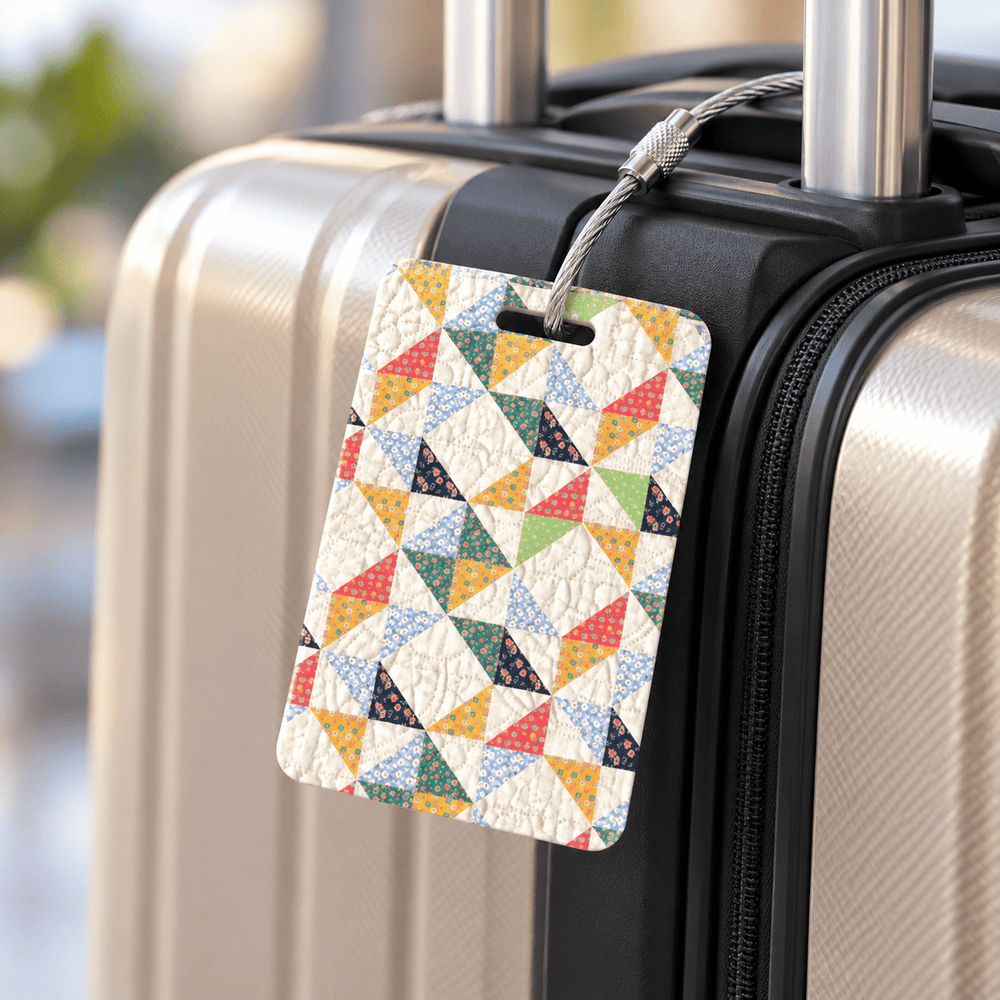 Personalized Quilt Pattern Luggage Tag for Quilters - Jammin Threads