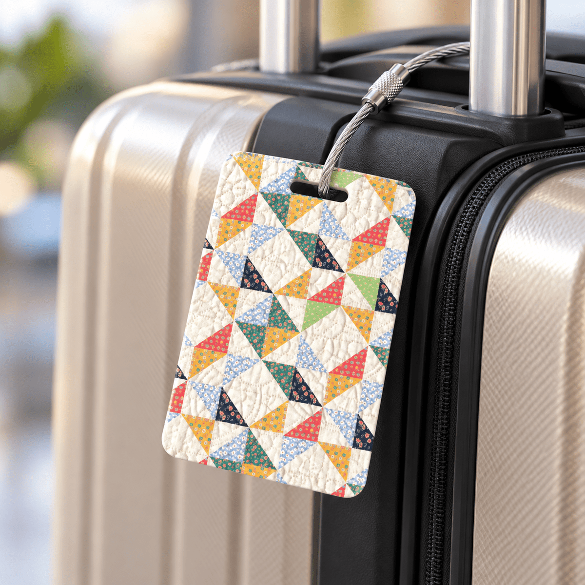 Personalized Quilt Pattern Luggage Tag for Quilters - Jammin Threads