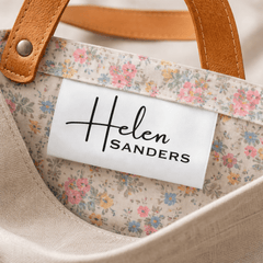 Personalized Satin Name Labels – Custom First & Last Name Quilt Tags – Fold Over Sew In Labels (Set of 25) - Jammin Threads