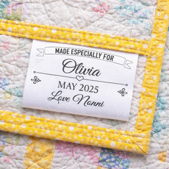 Personalized Satin Quilt Label – “Made Especially For” Custom Quilt Tag – Name, Date & Maker – Sew - In Fold Over Quilt Label - Jammin Threads