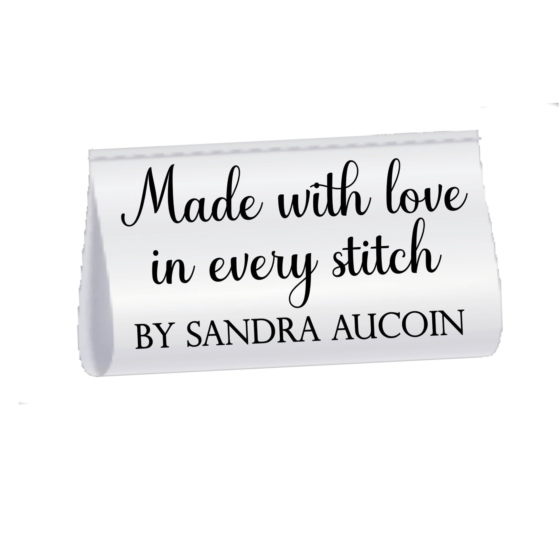 Personalized Satin Quilt Labels – Made with Love in Every Stitch – Custom Fold Over Quilt Tags (Set of 25) - Jammin Threads