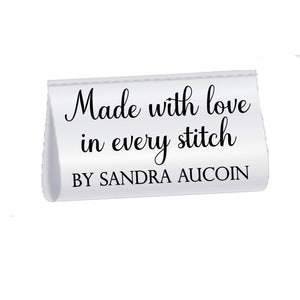 Personalized Satin Quilt Labels – Made with Love in Every Stitch – Custom Fold Over Quilt Tags (Set of 25) - Jammin Threads