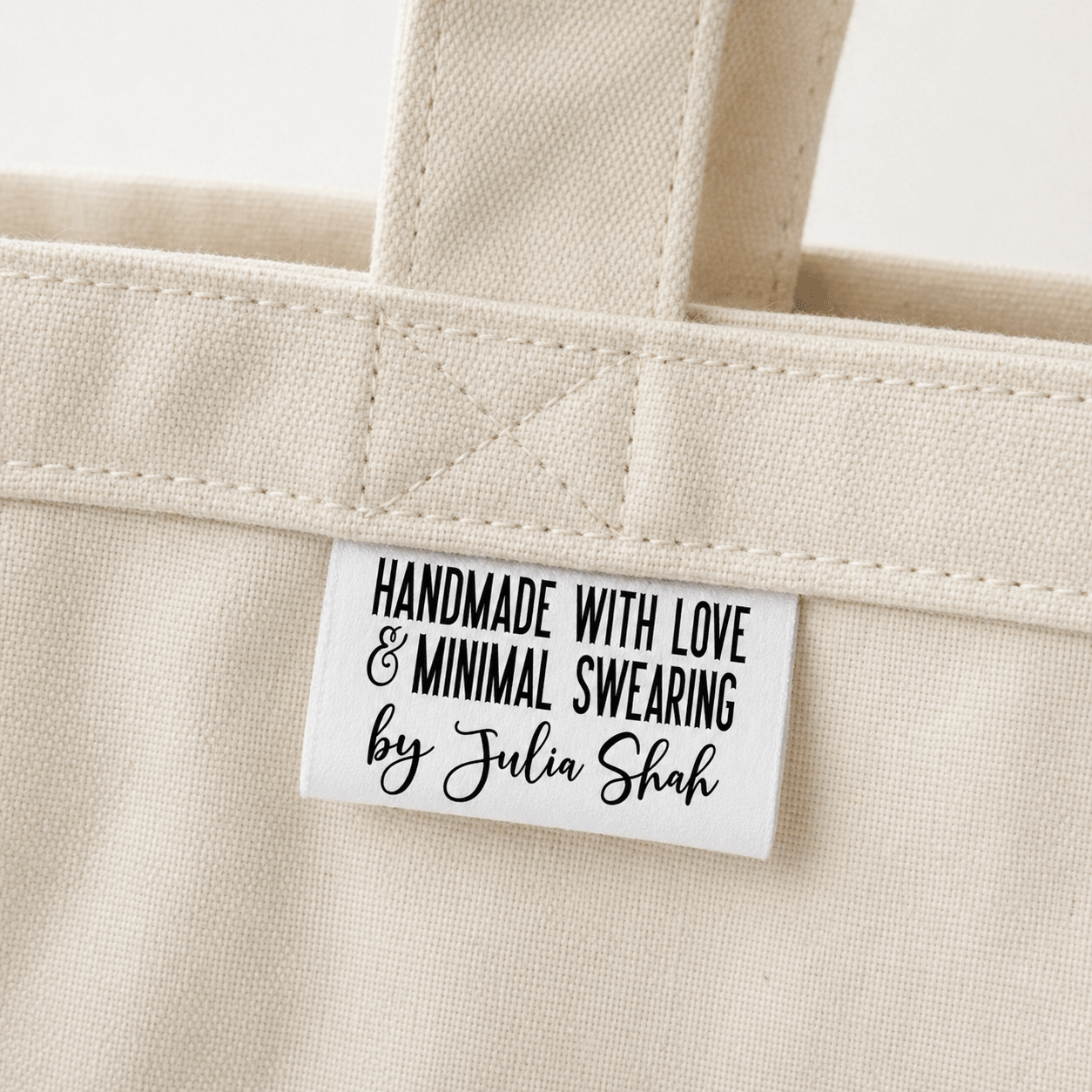 Personalized Satin Quilt Labels – “Made With Love & Minimal Swearing” Funny Sewing Labels | Custom Quilt Tags - Jammin Threads