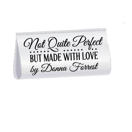 Personalized Satin Quilt Labels – “Not Quite Perfect, Made With Love” – Custom Sewing Tags with Name – Sew - In Quilt Labels – Set of 25 - Jammin Threads