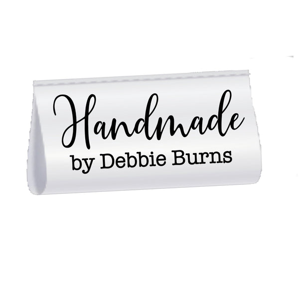 Personalized Satin Quilt Tag – Minimalist Handmade Label with Name, Custom Fold Over Sew - In Tag, 2x1 Quilt Label - Jammin Threads