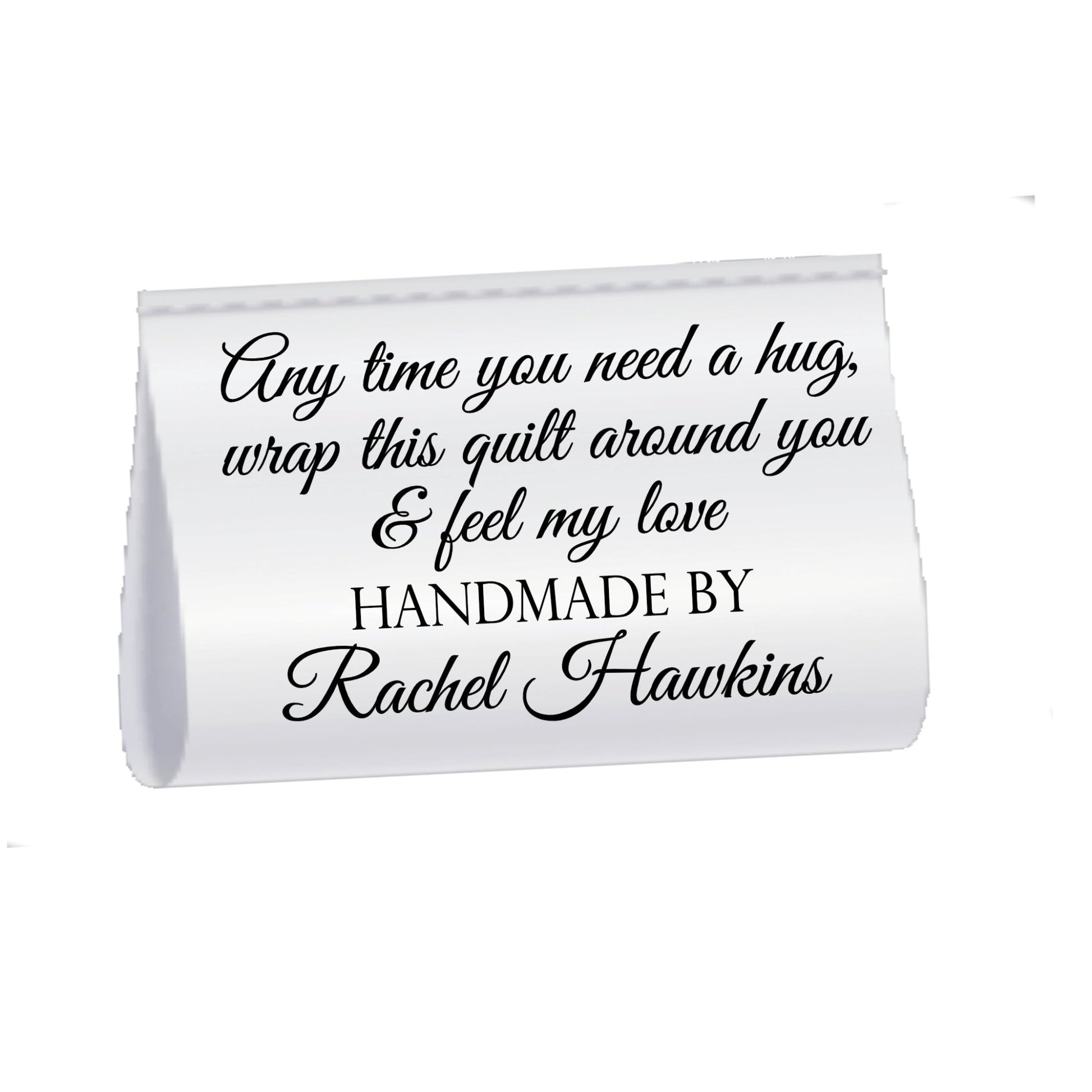 Personalized Satin Quilt Tags – “Feel My Love” Quilt Label – Custom Handmade By Name – Sew - In Quilt Tags – Set of 25 - Jammin Threads