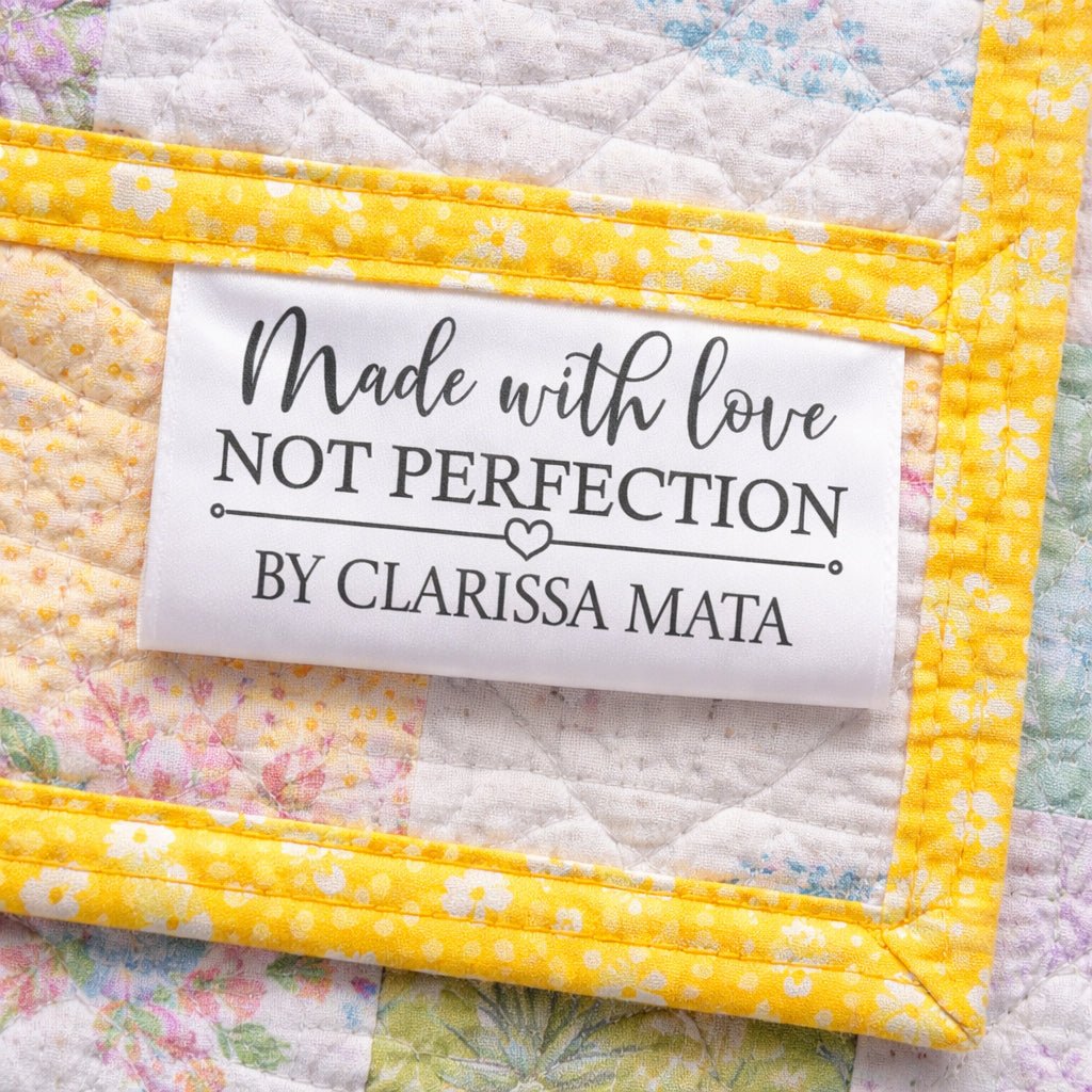 Made with Love, Not Perfection - Satin fold-over tags