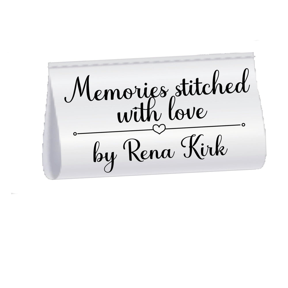 Personalized Satin Quilt Tags – Memories Stitched With Love – Custom Quilt Maker Labels – Fold Over Sew - In Quilt Tags – Set of 25 - Jammin Threads