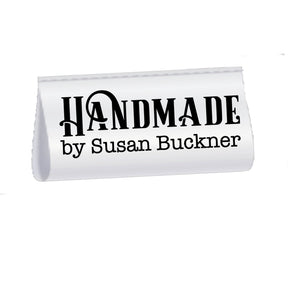 Personalized Satin Quilt Tags – Minimalist Handmade Label – Custom Maker Name Sew - In Tag – Set of 25 - Jammin Threads