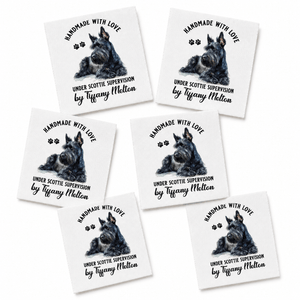 Personalized Scottie Dog Quilt Label – Handmade with Love Under Scottie Supervision - Jammin Threads