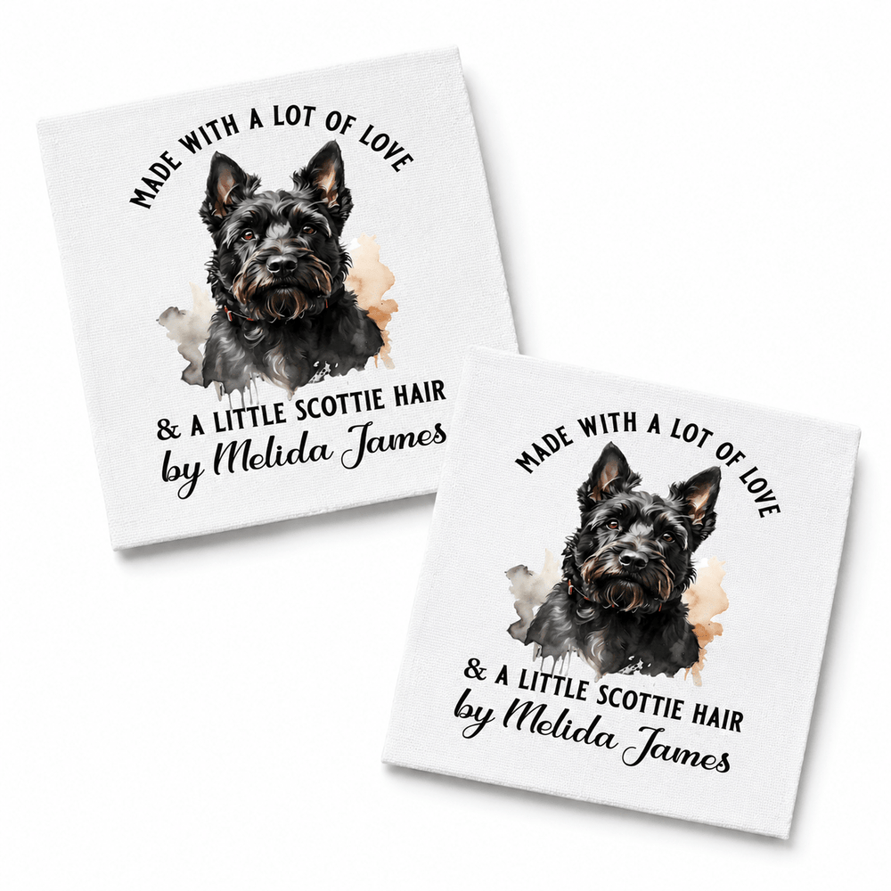 Personalized Scottie Dog Quilt Label – Made with Love and a Little Scottie Hair - Jammin Threads