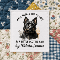 Personalized Scottie Dog Quilt Label – Made with Love and a Little Scottie Hair - Jammin Threads