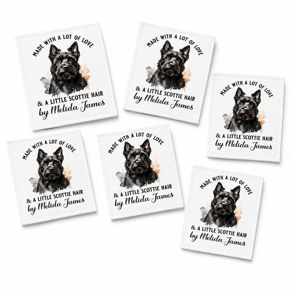Personalized Scottie Dog Quilt Label – Made with Love and a Little Scottie Hair - Jammin Threads