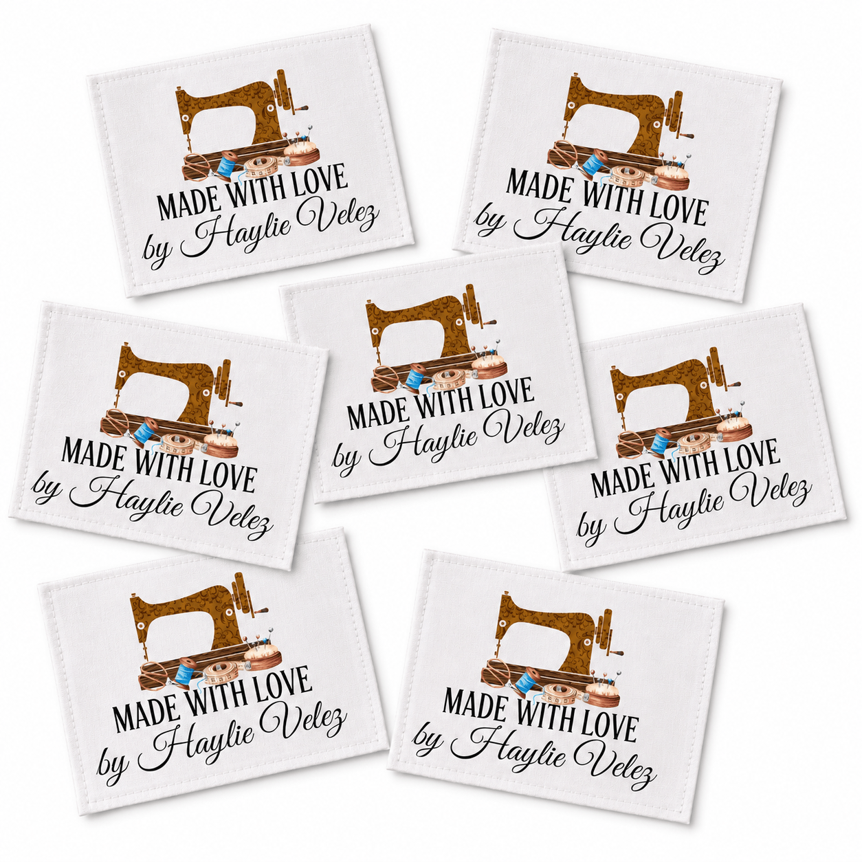 Personalized Sewing Machine Quilt Label | Made With Love Custom Quilt Tag - Jammin Threads