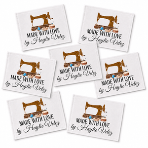 Personalized Sewing Machine Quilt Label | Made With Love Custom Quilt Tag - Jammin Threads