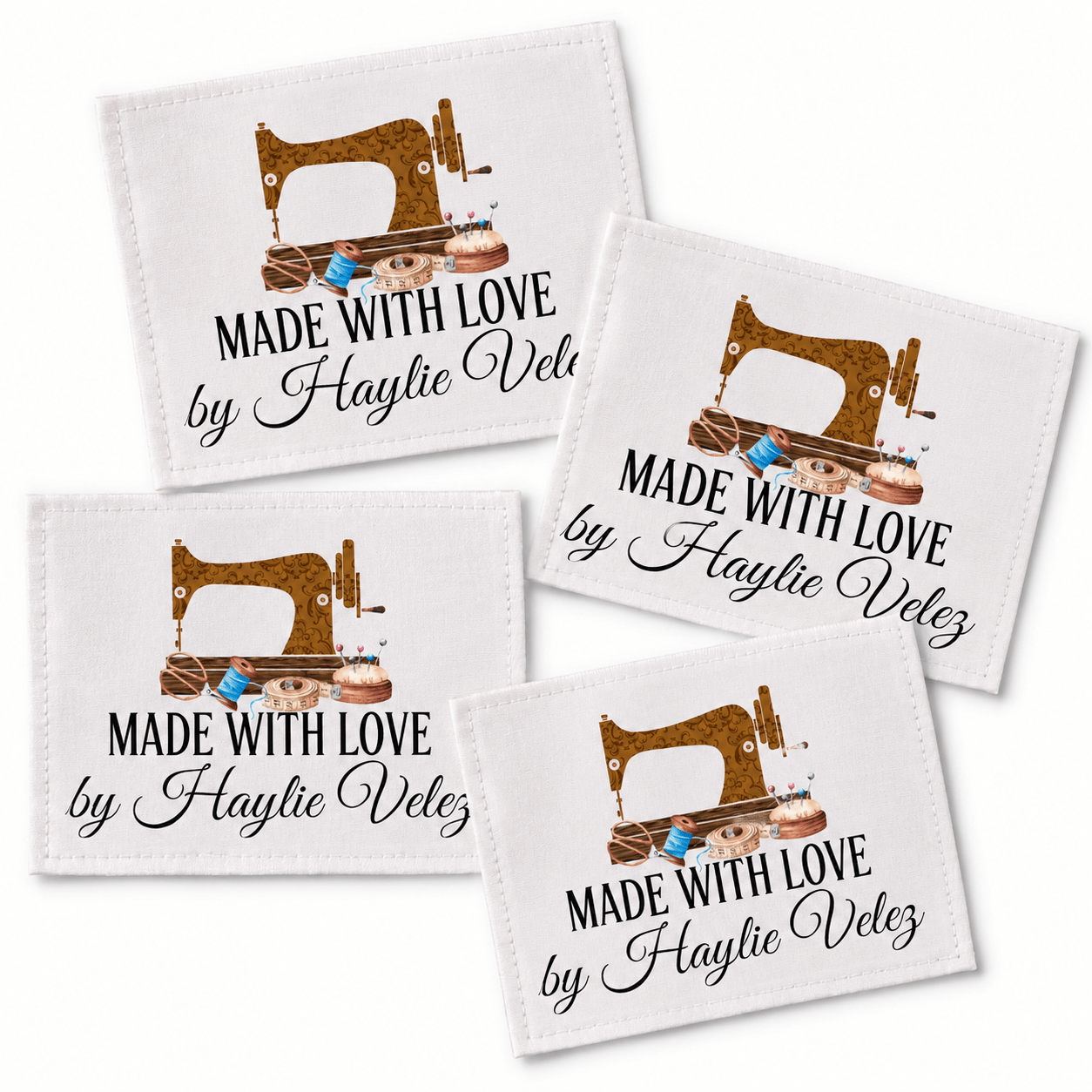 Personalized Sewing Machine Quilt Label | Made With Love Custom Quilt Tag - Jammin Threads