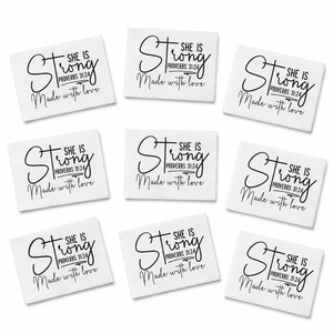 Personalized She Is Strong Quilt Label – Proverbs 31:25 - 2.75 x 2.25" - Jammin Threads