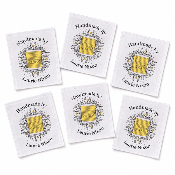 Personalized Spool of Thread Quilt Labels - Jammin Threads