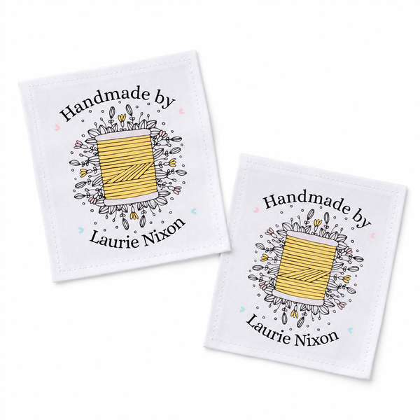 Personalized Spool of Thread Quilt Labels - Jammin Threads